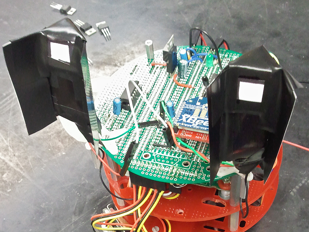 photo of two light sensors on robot
