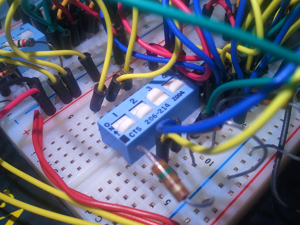 closeup photo of input segment of logic circuit